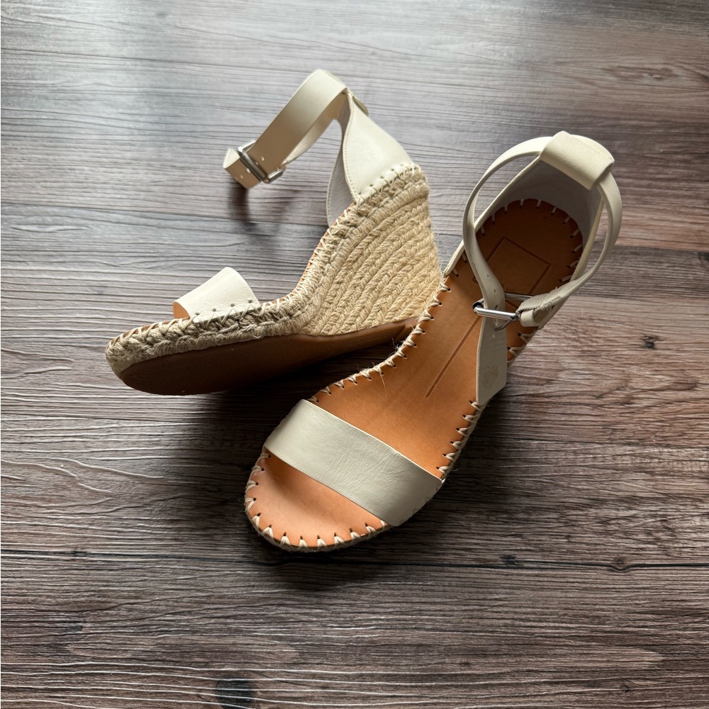 Cream Wedge Sandals
